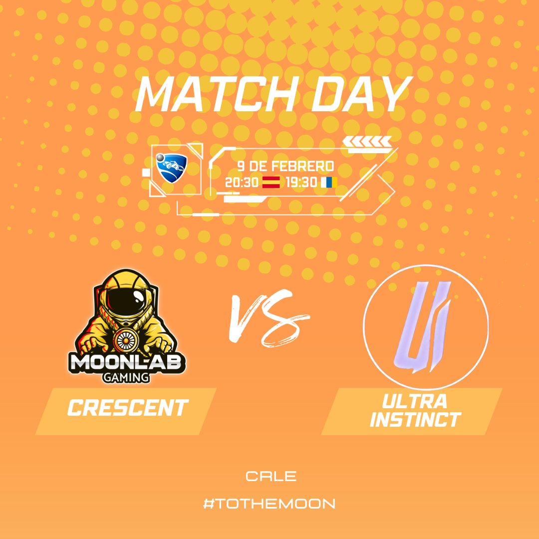 ¡Ultimo de la semana! 🚨
Nos enfrentamos a los chicos de   <a href="/UltraInstinctes/">Ultra Instinct</a> a las  20:30 en la 4 jornada de la @CRLELEAGUE 💥! 

#TOTHEMOON 🌙🚀