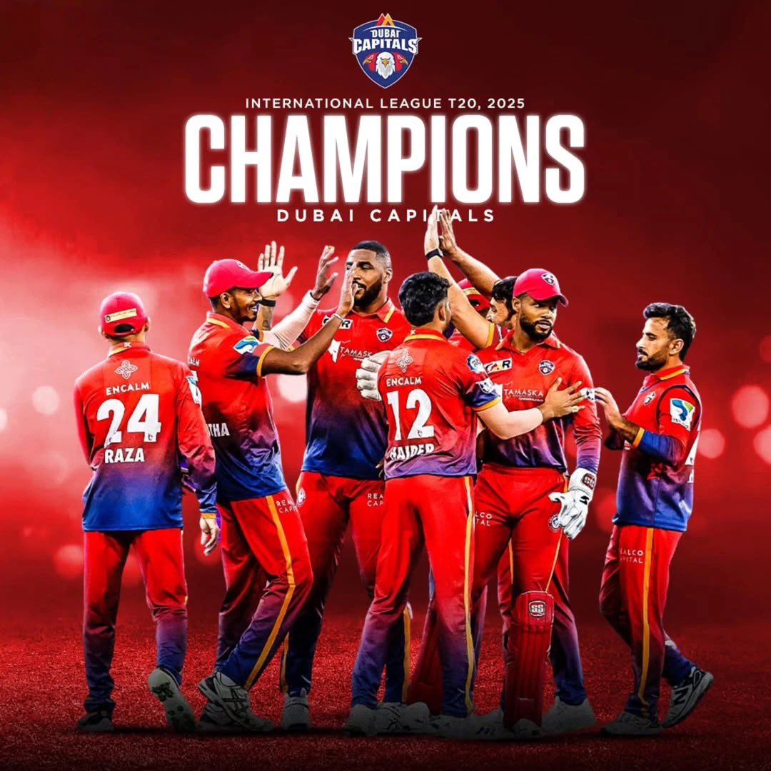 cricixofficial's tweet photo. History Made! π Dubai Capitals reign supreme, clinching their first-ever ILT20 title! π₯ A season filled with resilience, passion, and ultimate glory! β¨π
#hintt #DubaiCapitals #ILT20 #Champions #CricketFever #Victory https://t.co/SAOwi7I1bw