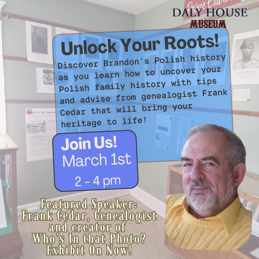 Unlocking family history can be a fascinating journey! Learn how genealogist Frank Cedar connected to relatives in North America and Poland to amassed 50+ photos of Brandon Polish families, now on display at Daly House in Who's In That Photo?.   #PolishHeritage #FamilyHistory