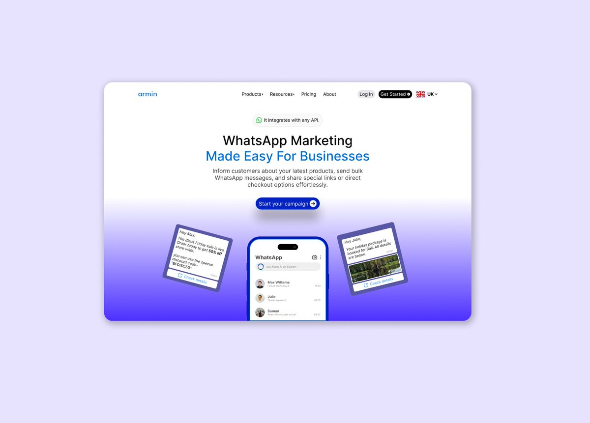 EnyiAnozie's tweet image. Day 12 Of 30 Days UI Design Challenge
Day 12: WhatsApp Marketing Website Hero.
#uidesign
#uidesignchallenge
#userinterfacedesign