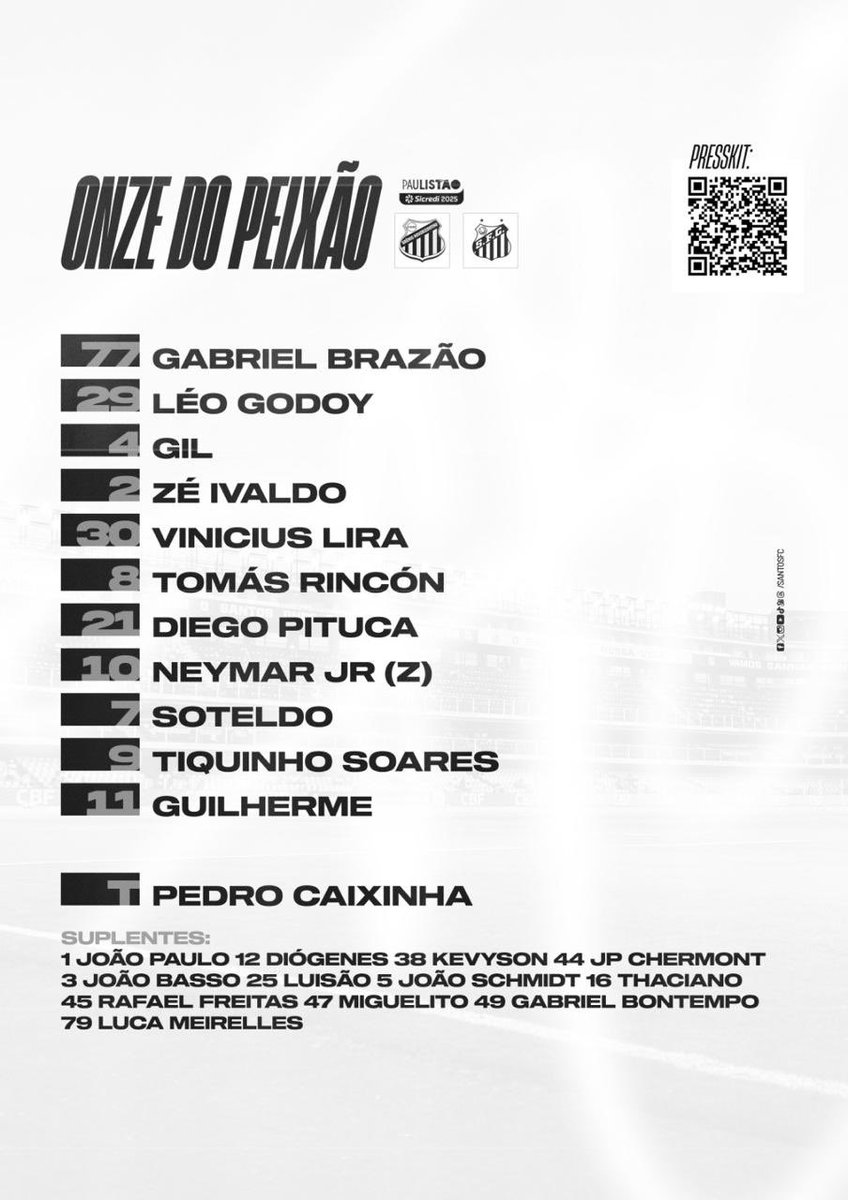 gabbsbrino's tweet image. Neymar e Gil titulares no Santos.