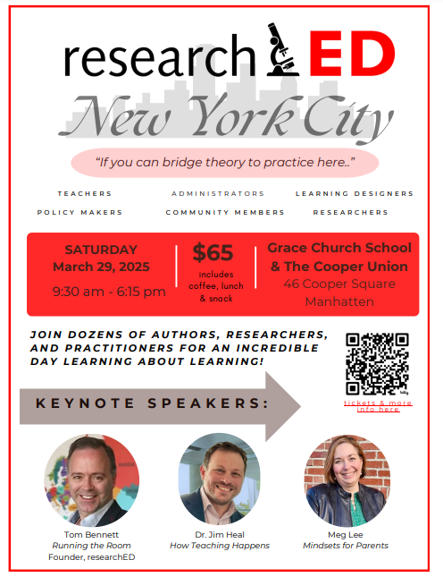 LearnLead_'s tweet image. Calling all educators! If you are looking for an event that will help you close the research to practice gap, this is it. #scienceoflearning @researchED_US