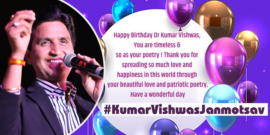 Raagini97's tweet photo. Your birthday is the first day of another 365-day journey. Be the shining thread in the beautiful tapestry of the world to make this year the best ever. Enjoy the ride @DrKumarVishwas Sir.

#KumarVishwasJanamotsav https://t.co/2iNEVH9kdS