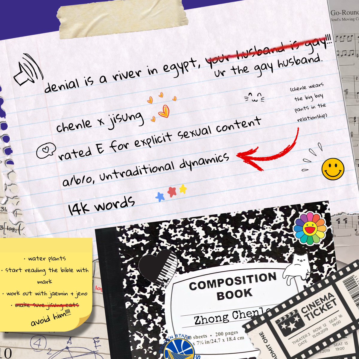 jichenles's tweet image. denial is a river in egypt! (you’re the gay husband)

📝 chenji
📝 oneshot, 14.4k 
📝 a/b/o, alpha!js beta!cl
📝 non-trad dynamics, pwp, humor with a side of rut induced existential crises, 5+1 if you squint, etc.
📝 rated e, heed the tags

link in replies :)