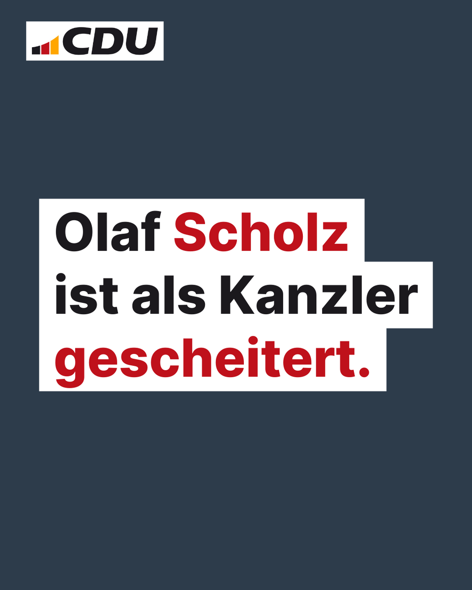 Olaf Scholz ist der schlechteste Kanzler, den Deutschland je erlebt hat. Seine Politik ist richtungslos. Statt ordentlich zu arbeiten, hat die Ampel viel zu häufig gestritten. Und Olaf Scholz? Er hat gezeigt, dass er nicht führen kann. Ihm ist es nicht gelungen, seiner Regierung