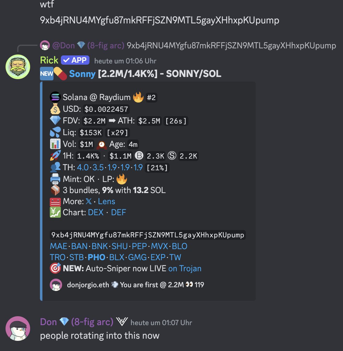 Rise in every market condition with <a href="/Vault_Alpha/">Vault Alpha</a>! 🔐

1) #JAILSTOOL pinged at 3M
ATH 225M = x75 🔥🔥🔥🔥🔥
@jailstoolCTO

2) #BIGBALLS pinged at 1.26M and called by <a href="/DonjorgioMD/">Don | donjorgio.eth</a> 
ATH 67M = over x50 🔥🔥🔥🔥🔥
<a href="/BIGBALLSedward/">Big Balls</a>

3) $SONNY pinged at 570K and called by <a href="/DonjorgioMD/">Don | donjorgio.eth</a> at
