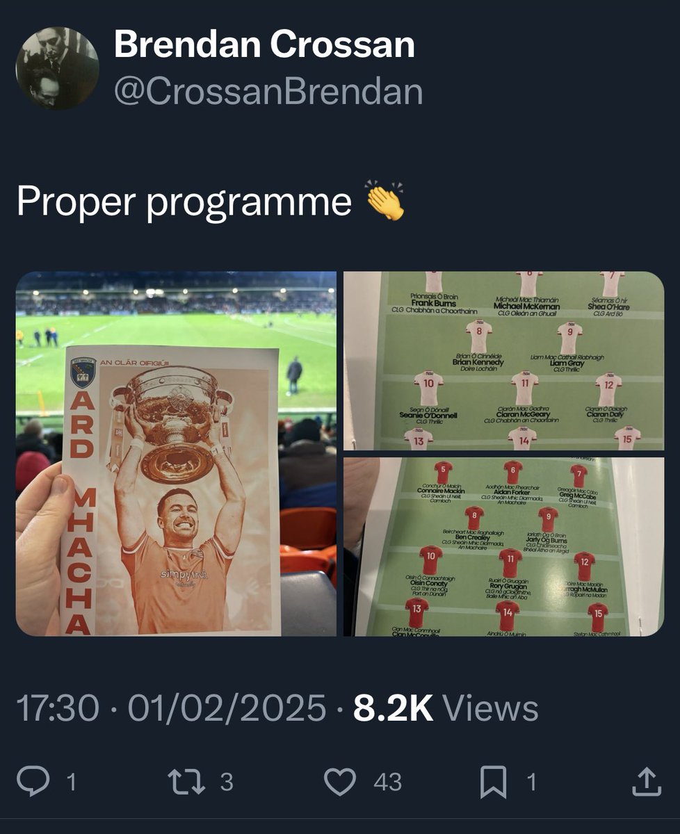 Ok <a href="/Armagh_GAA/">Armagh_GAA</a>, the footballers are All Ireland champions and well the hurlers have some work to do. But printing a program with an inkjet containing last weekends panel v Roscommon 🤷. While for football a full glossy production. FFS at least pretend to care about #hurling