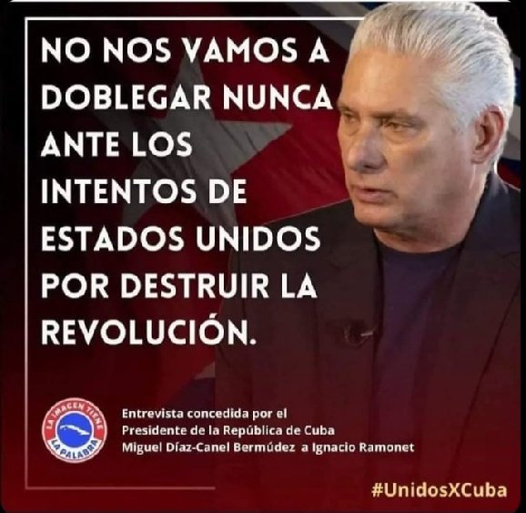 🗣️ No tenemos otra alternativa que: Unidad, Firmeza y Coraje en defensa de la Patria...🇨🇺💯❤️
#Mayabeque
<a href="/DiazCanelB/">Miguel Díaz-Canel Bermúdez</a> <a href="/DrRobertoMOjeda/">Dr. Roberto Morales Ojeda</a> <a href="/PartidoPCC/">Partido Comunista de Cuba</a> <a href="/BYuniaky/">Yuniasky Crespo Baquero.</a>