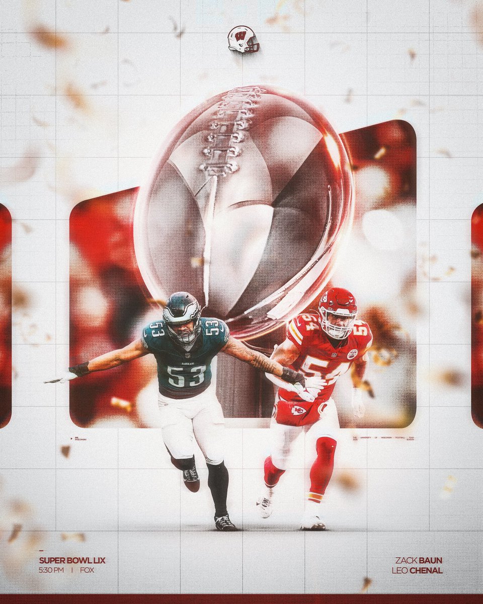 Good luck to <a href="/zackbizzaun/">Zack Baun</a> and <a href="/lchenal54/">Leo Chenal</a> in the Super Bowl‼️

#OnWisconsin x #SBLIX