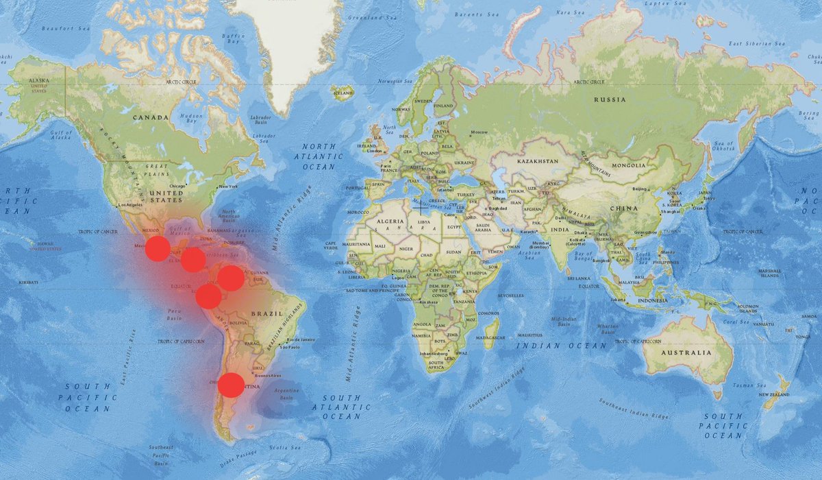 EarthquakeChil1's tweet image. Buenas Tardes #RiskMap 🔴Colombia Border Ecuador/ Nicaragua / Mexico #Chiapas /Chile #Ñuble #Biobio