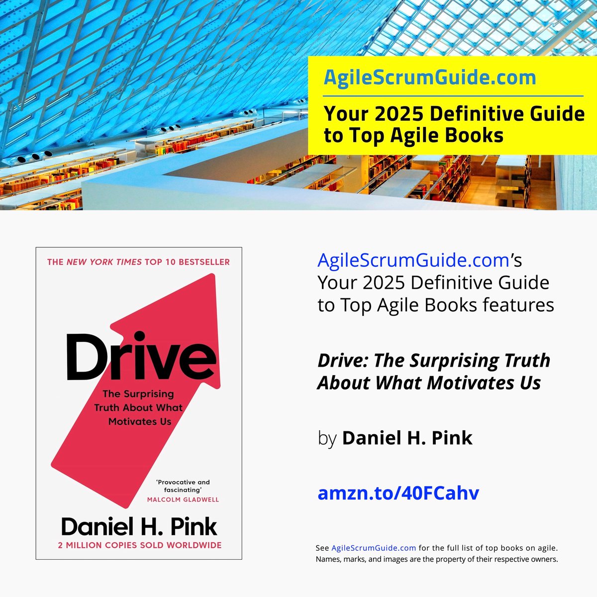 AgileScrumGuide's tweet photo. Your 2025 Definitive Guide to Top Agile Books features "Drive: The Surprising Truth About What Motivates Us" by Daniel H. Pink 👉 https://t.co/7hYGdAqxMI
The full list is here: https://t.co/u53UtnyCvm
#Agile #Scrum #Book #Drive #DriveBook #MotivationScience #IntrinsicMotivation https://t.co/Ztq4ip6ZDA