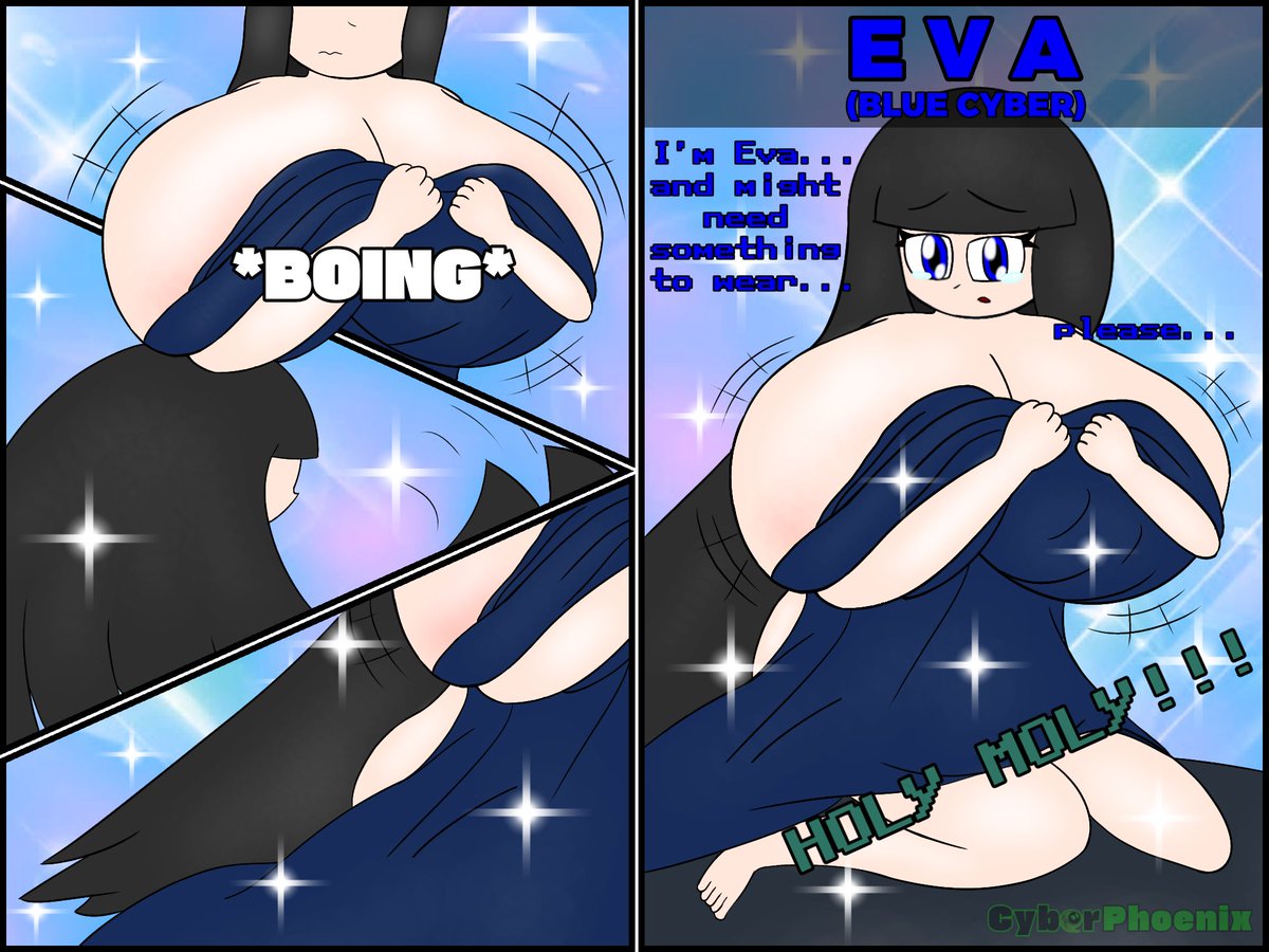 CyberPhoenix393's tweet photo. As a Yesterday's Birthday Request from @GamingGlalie 
The next part.
As finally.
Everyone Meet "Eva" The Blue Cyber
(💧= Eva ) https://t.co/U3ufypOVjx