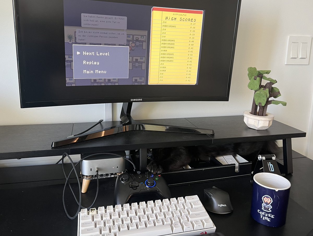 Just doing a bit of #indiedev with Luci, if you can spot her