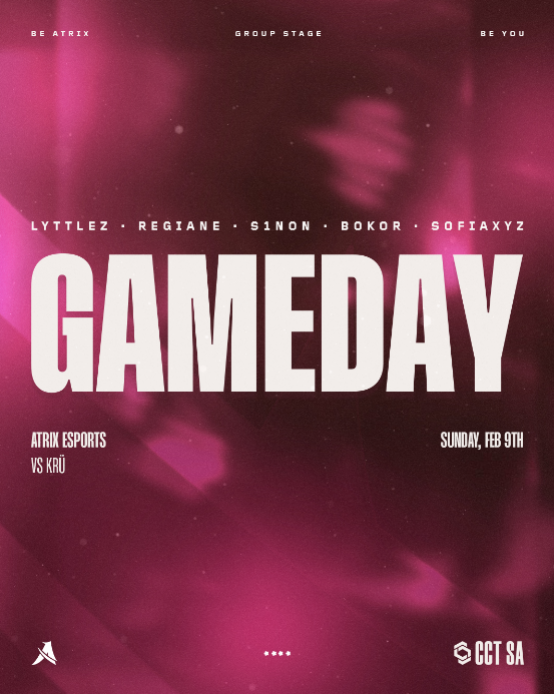 AtrixEsportsGG's tweet photo. Hoje é dia de dar start na nova season do CCT, então já separa o manto e venha torcer para nossas guerreiras na live🌸

⏲️18:30 vs @KRUesports 
🔗https://t.co/b5gfPGFCES

#Be_Atrix https://t.co/0HvjXQ64SK