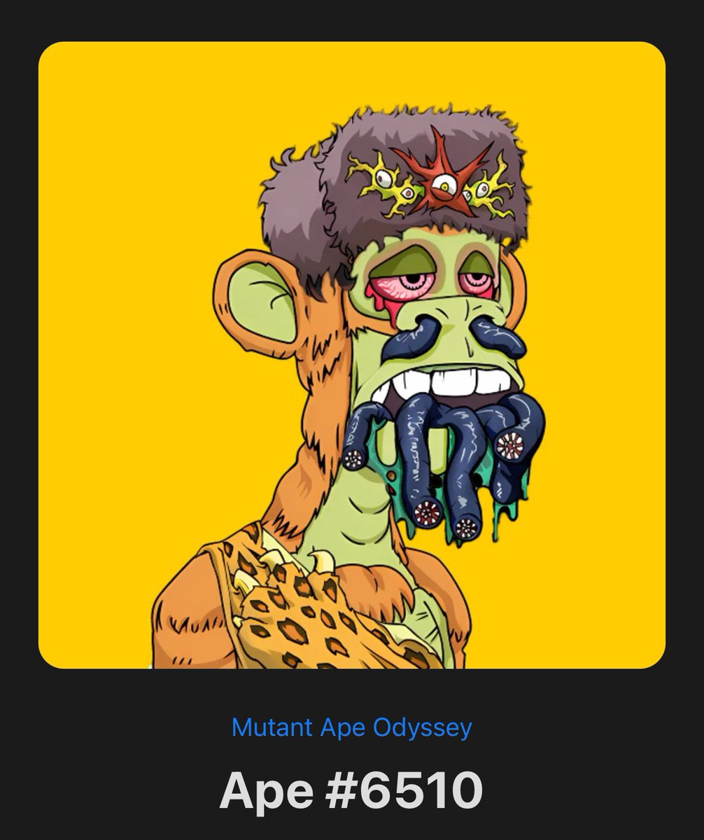 ApeOdysseyCoin's tweet photo. 🚨Free 24hr NFT giveaway🚨

Win two free NFT’s from the Mutant Ape Odyssey nft collection created by Ape Odyssey Coin.

Three easy steps to participate .
https://t.co/b0uiNry4Bt
2.repost this 
3.tag @ApeOdysseyCoin in your post.

Draw will be 24hrs after post!!! https://t.co/L8V8FS1LmE