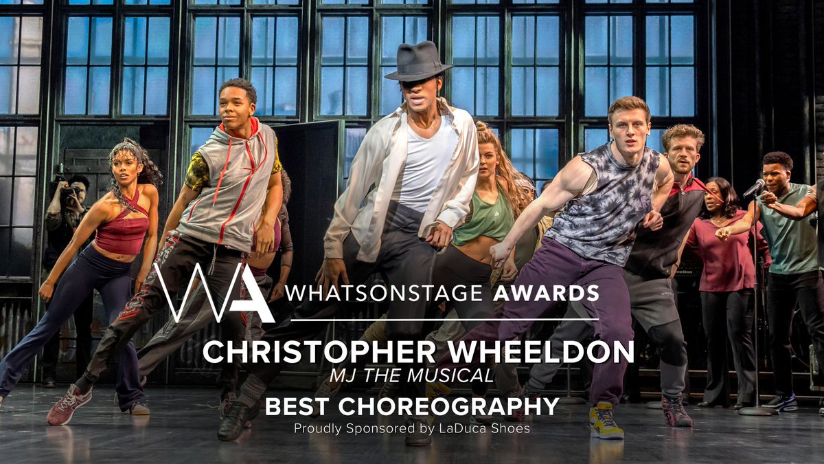 WhatsOnStage's tweet photo. The WhatsOnStage Award for Best Choreography goes to Christopher Wheeldon for MJ the Musical (@MJtheMusicalUK)!

Follow along and see the #WOSAwards winners: https://t.co/vPIkymRcEK https://t.co/Sygmi5UB9A