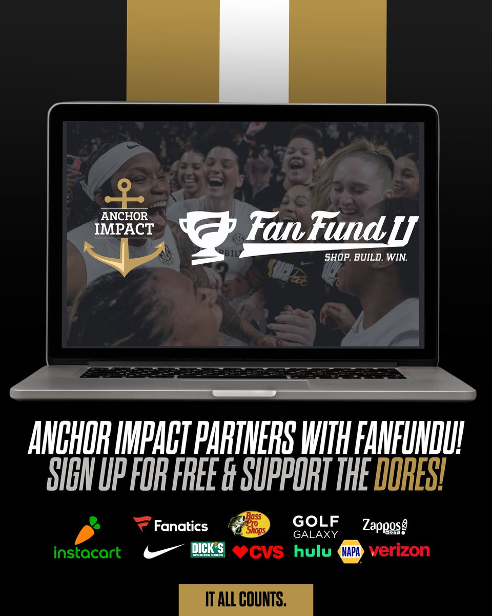 AnchorImpact's tweet photo. Next time you're shopping online, go through https://t.co/xdgVP8qdQu, register your name and email, select Vandy from the drop-down and 💥..your purchases earn $ for Anchor Impact. https://t.co/mYEcd8GLfq