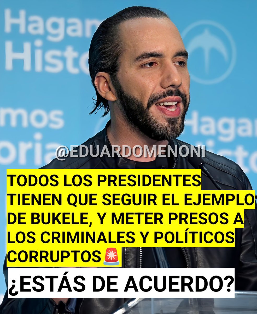 ¿Cuantos estamos de acuerdo en que el método Nayib Bukele es el mejor para acabar de raíz con el crimen y la corrupción en nuestros países?