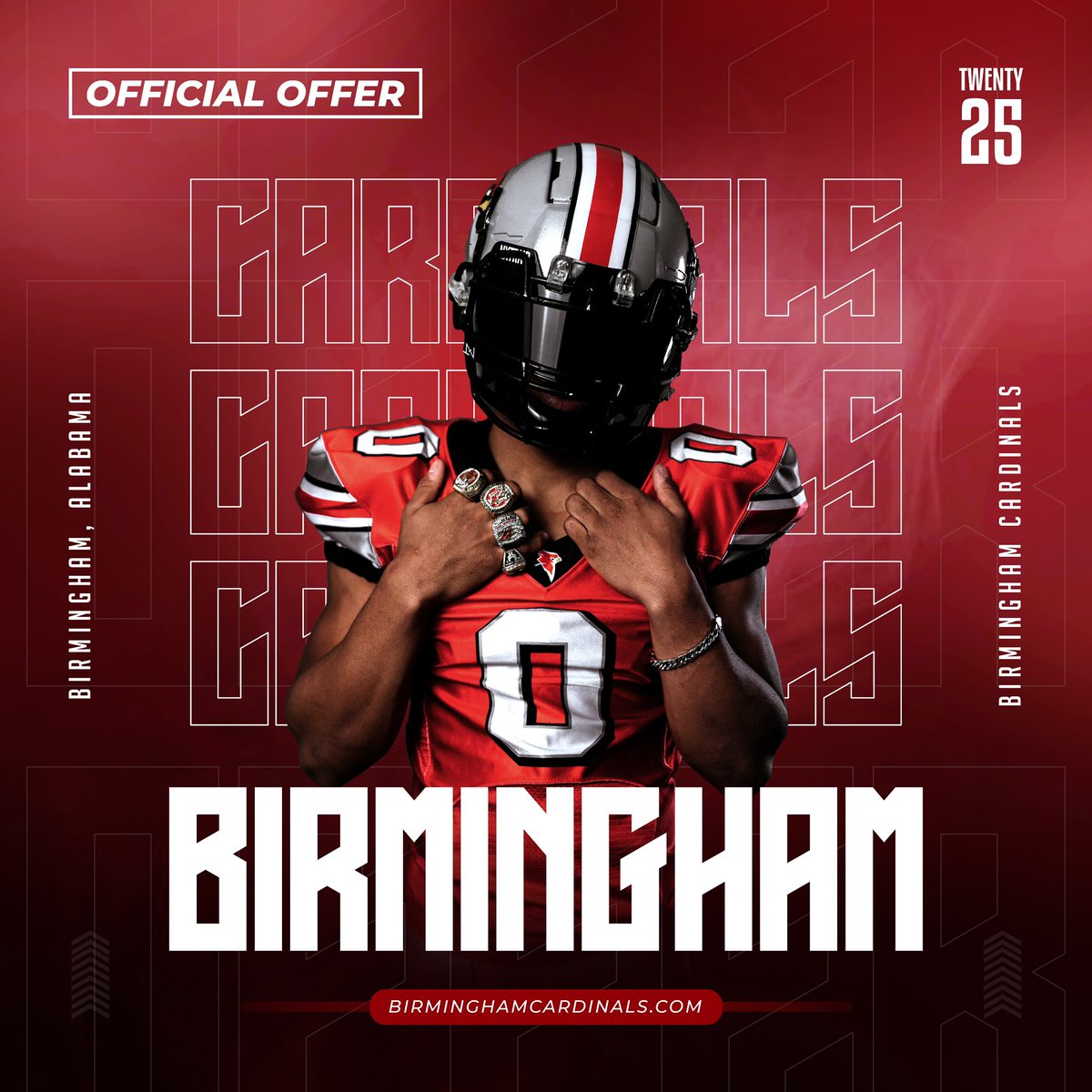 thatguyjay_04's tweet image. Blessed to receive my second ⭕️free from the Birmingham Cardinals #AGTG
