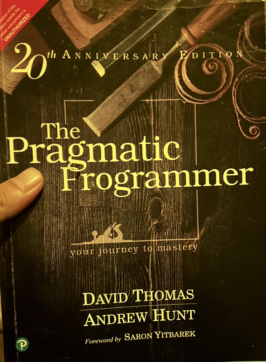 bais_hariom's tweet image. Finally diving into The Pragmatic Programmer by Dave Thomas & Andy Hunt! Excited to learn timeless lessons on software craftsmanship. Have you read it? Share your key takeaways! 
#SoftwareEngineering #Coding #ThePragmaticProgrammer #DevLife
