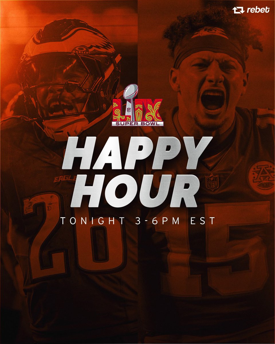 rebetapp's tweet image. 🚨HAPPY HOUR &amp;amp; HUGE GIVEAWAY🚨

To celebrate Super Bowl Sunday we are doing a match purchase up to 100 from 3-6 EST 👀. 

We are also giving away $500 ReBet cash in free play! Want a chance to win? All you have to do is:

-Retweet this
-Follow us
-Drop your ReBet username