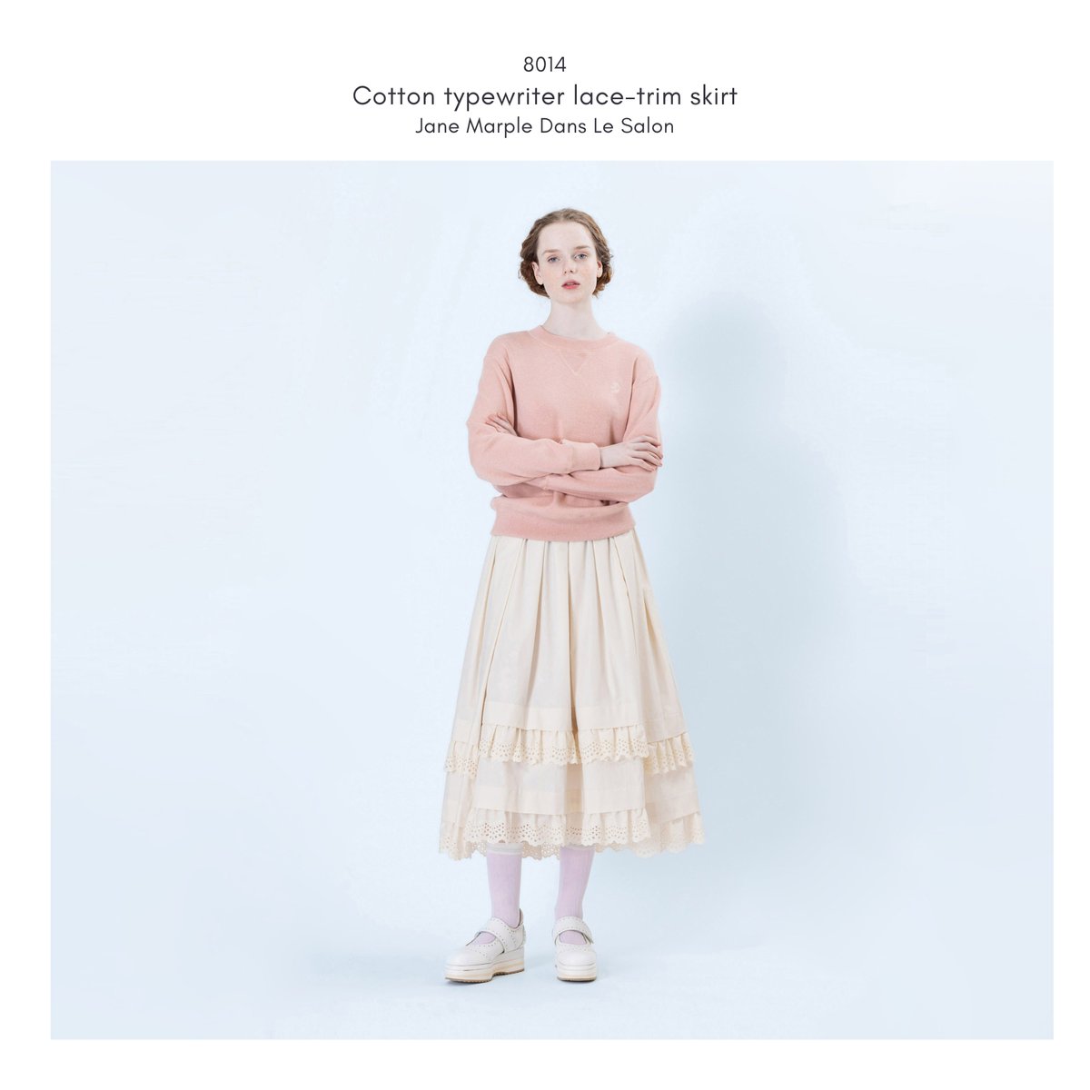 jane marple コットンタイプライター レーストリムスカートアイボリー 2025 SPRING & SUMMER 1st COLLECTION 「THE 40TH RIBBON」 8014
