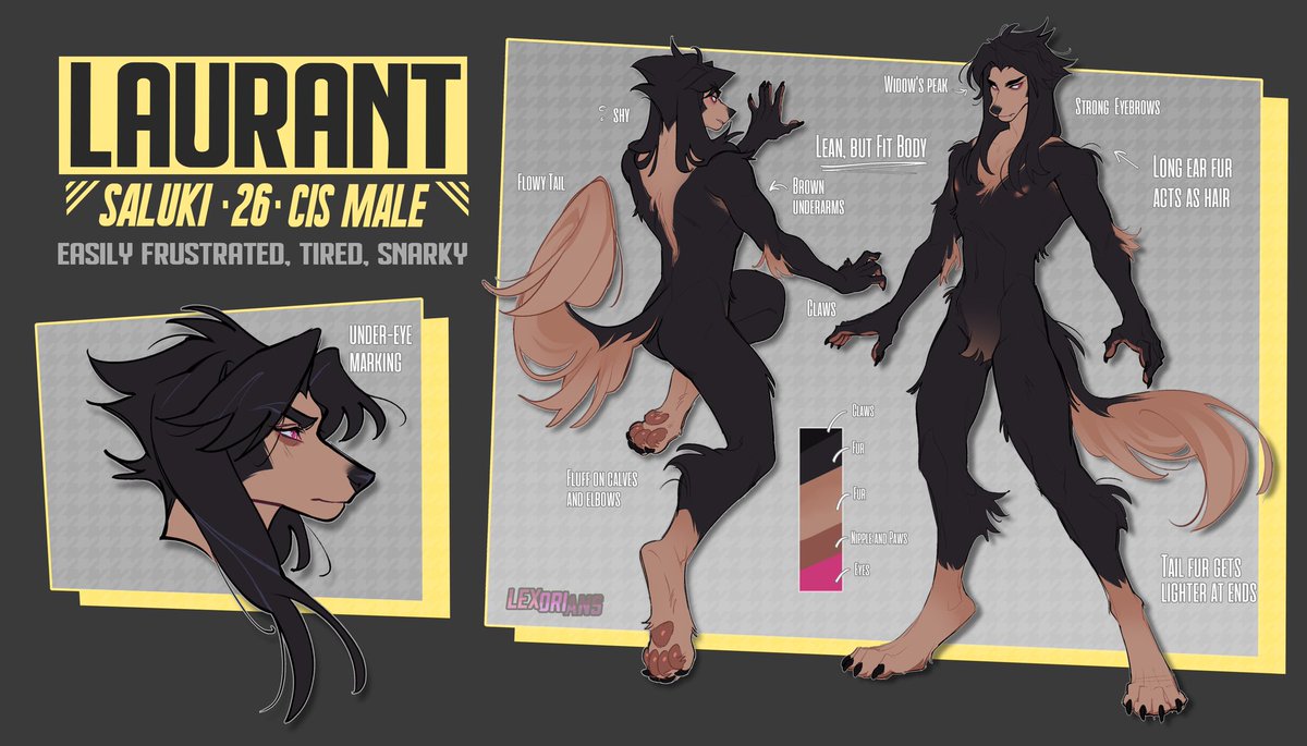 lexorians's tweet photo. Silly personal ref sheet of one of my not-so-silly characters! #referencesheet #anthroart #anthro #furryart #digitalart https://t.co/cAbxVmeUlf
