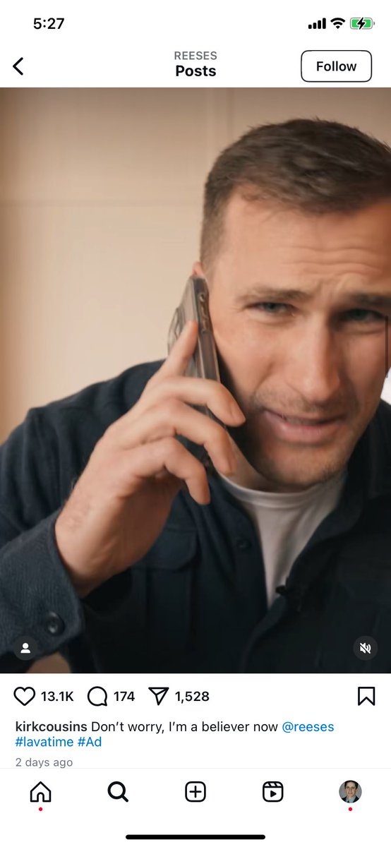 Reese’s had a bevy of athletes posting content related to their (funny) lavatime ad. Nicely done

#adbowl #brandbowl