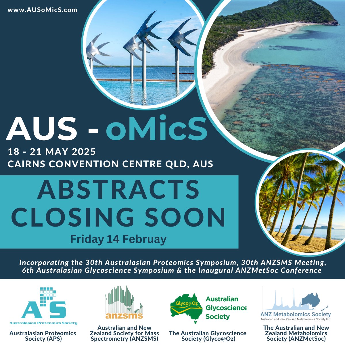 🚨 Final Call for Oral Abstracts! 🚨 Don't miss your chance to present at our upcoming conference! The deadline for submitting oral abstracts for AUS-oMicS is fast approaching—February 14, 2025. Submit yours today at ausomics.com/abstracts