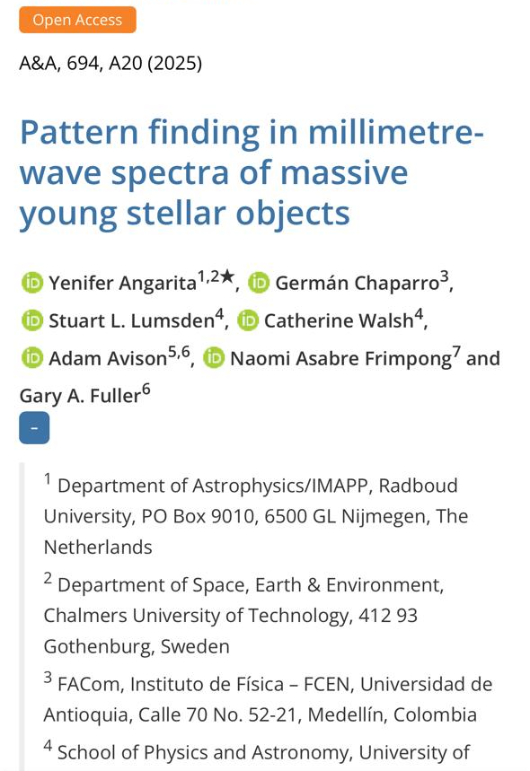 germanchou's tweet photo. 🚀 New Paper Alert! 🚀
We're excited to share our latest @AstronomiaUdeA work, recently published in Astronomy &amp; Astrophysics. We show how machine learning can cut down the manual workload in rotational diagram analysis, directly decoding mm-wave spectra! 🧵 https://t.co/4RjQQQjE1P