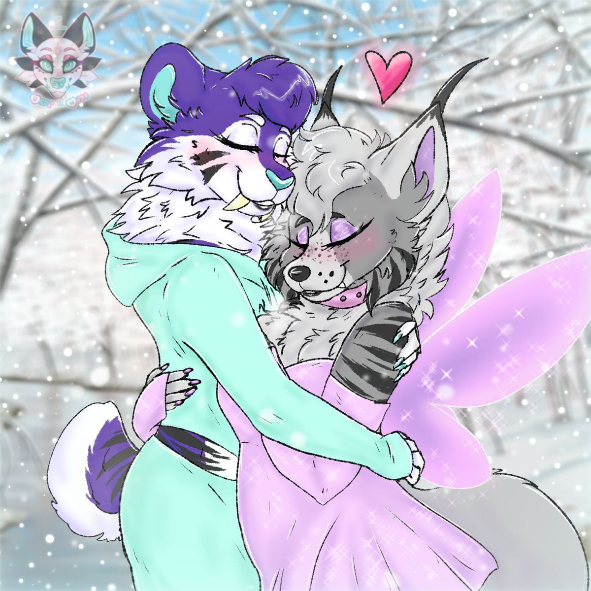 "Staying Warm" YCH available for 4️⃣0️⃣
 ♥️ FINISHED IN TIME FOR VALENTINES DAY ♥️
❄️
*Any species or gender. Extra charge if the line changes are drastic.
*Simple clothing can be added at no extra charge. 
#furryart #furryych #furrycouple
