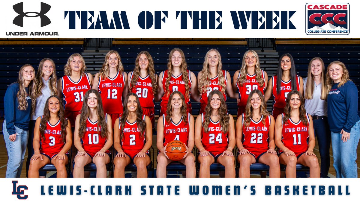 Cascade Conference (@cccsports) on Twitter photo Congratulations to the <a href="/lcwarriors/">LC State Warriors</a> Women's Basketball team on being named the Under Armour Team of the Week!
#ThisIsTheCCC Congratulations to the <a href="/lcwarriors/">LC State Warriors</a> Women's Basketball team on being named the Under Armour Team of the Week!
#ThisIsTheCCC