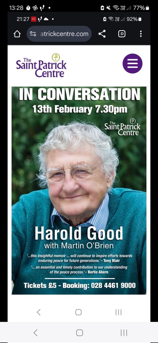 MartinOBrienCom's tweet photo. Why does Rev Harold Good regret to this day his failure to turn up at 10 Downing Street & demand to see John Major? The answer is in his Memoir @OrpenPress Red Stripe Press. Or you may find out by joining our Conversation on this Thursday evening. Details below.#ingoodtime https://t.co/WjJH48KVhq