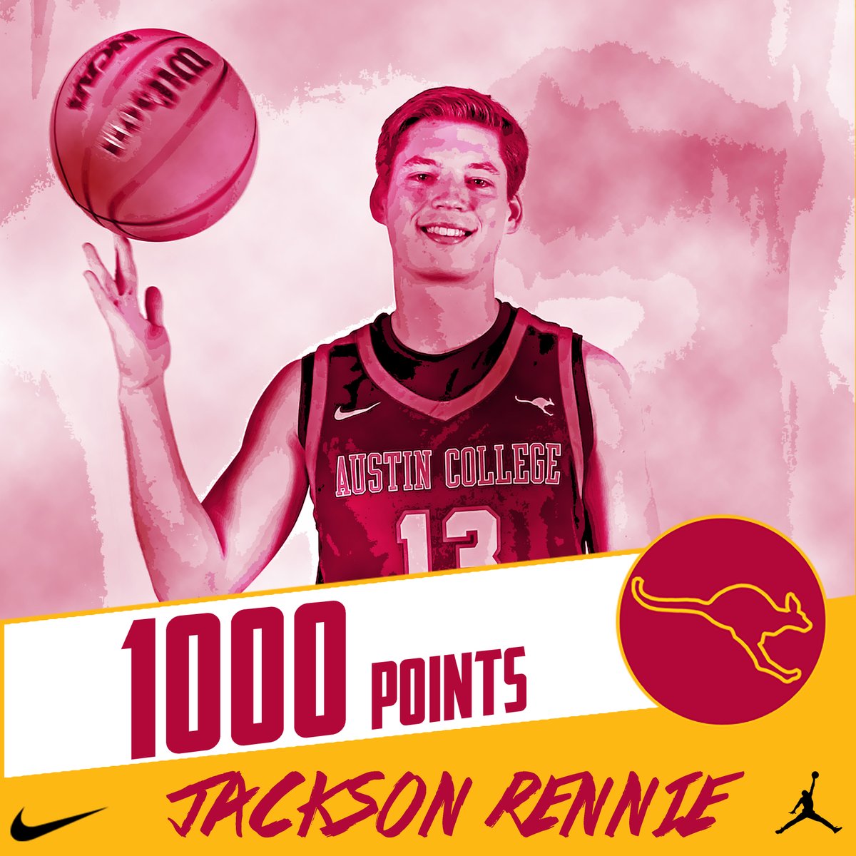 Congratulations to Jackson Rennie, who reached 1,000 career points in today's game at St. Thomas! #RooNation #BeFierce
