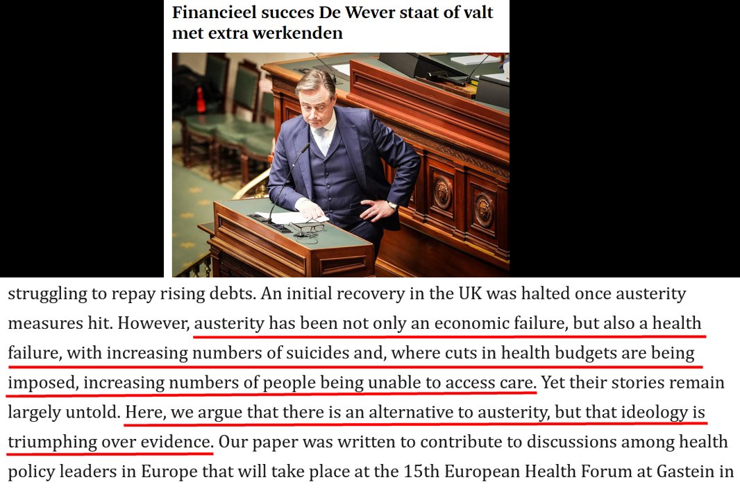 Dat wordt vallen, zwaar vallen, geen extra werkenden.

Studies genoeg die al decennia aantonen dat austerity miserie is: het foutste recept dat men kan indenken.

Gebaseerd op ideologie, niet op aantoonbaar bewijs dat het werkt.