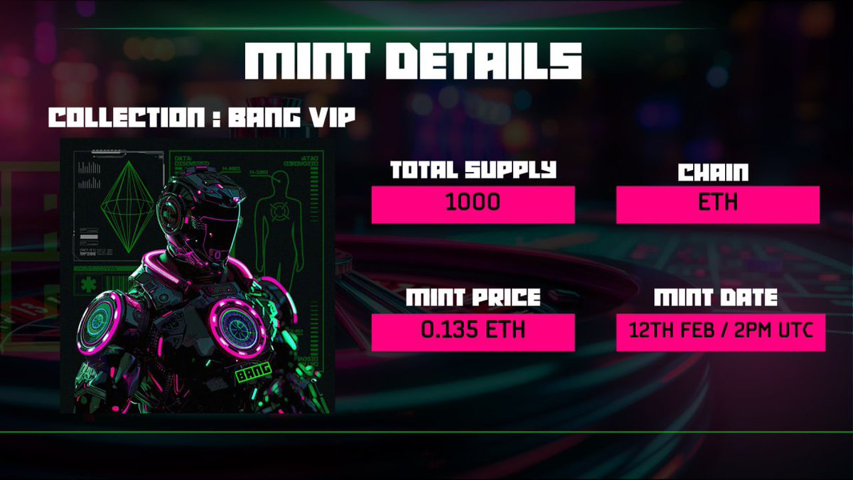 bangdotonline's tweet image. The long-awaited BANG VIP Collection NFT Mint details are finally here 🔥
📅  Mark your calendars 📅