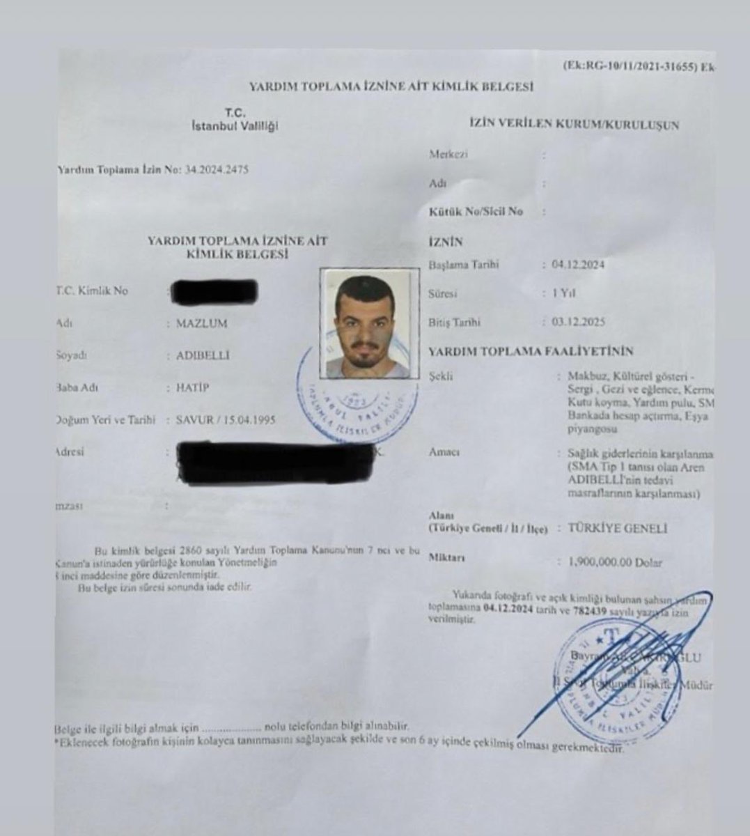 ‼️VALİLİK ONAYLI İBANLARIMIZ‼️

TL: TR 83 0001 0090 1081 9153 2050 01
‌USD: TR 56 0001 0090 1081 9153 2050 02
EURO: TR 29 0001 0090 1081 9153 2050 03
ALICI: AREN ADIBELLİ

VALİLİK İZNİ FAALİYET SORGU NO.
34.2024.2475
MAZLUM ADIBELLİ 

#SMA
#arenkazanacak
#arenenefesol