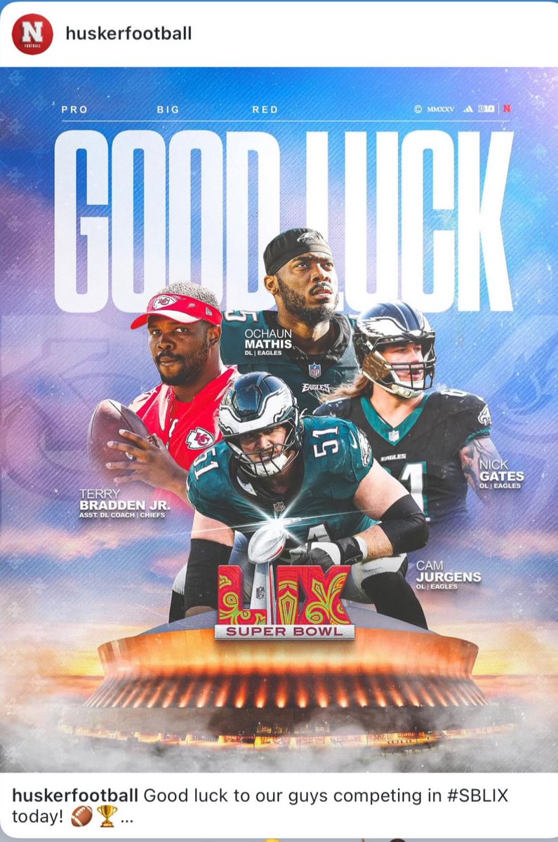 Thank you <a href="/HuskerFootball/">Nebraska Football</a> for this commemorative photo! Congratulations to all Huskers on their way to greatness! Let’s apply this to the W-I-N for the 🦅….in Jesus name! 

The Mathis Family!