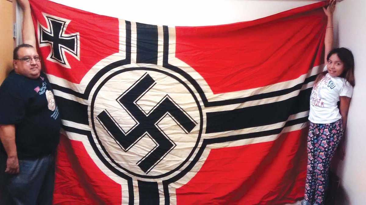 asdza_tlehonaei's tweet image. I assure you Native people been doing this since facism been a thing.
Images below are pictures of Native people posing with captured N*zi flags ✊🏽🪶