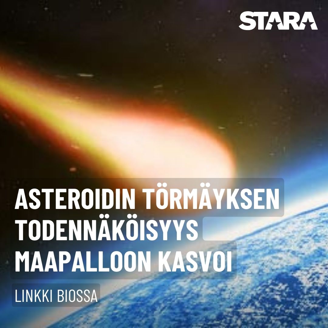 Asteroidin törmäyksen todennäköisyys maapalloon kasvoi

stara.fi/2025/02/09/ast…