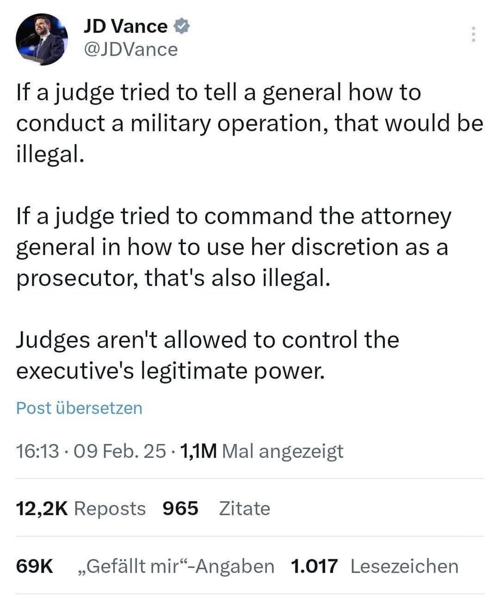 Um. No, JD. This is why we have checks and balances. 😡