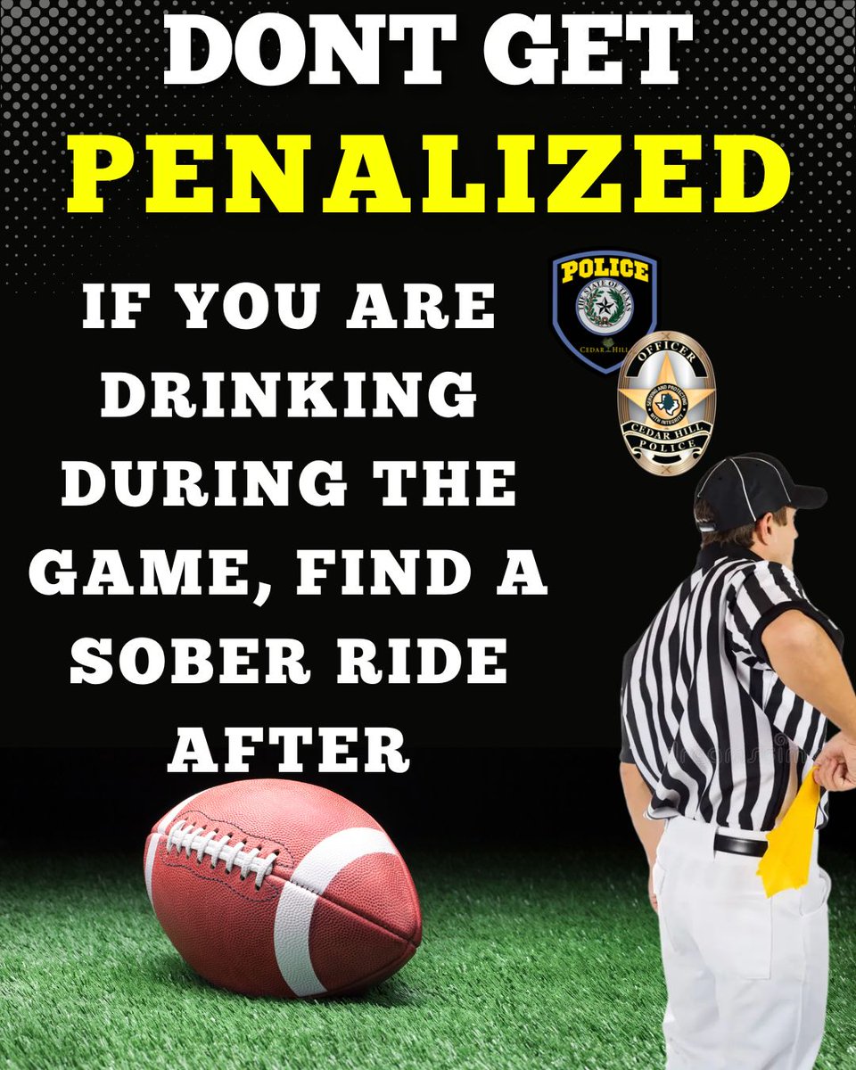 Make sure if you are DRINKING you stay on the SIDELINES and leave the DRIVING to someone else! We hope everyone has a safe and fun Super Bowl Sunday!
#PlanWhileYouCan #EndTheStreakTX