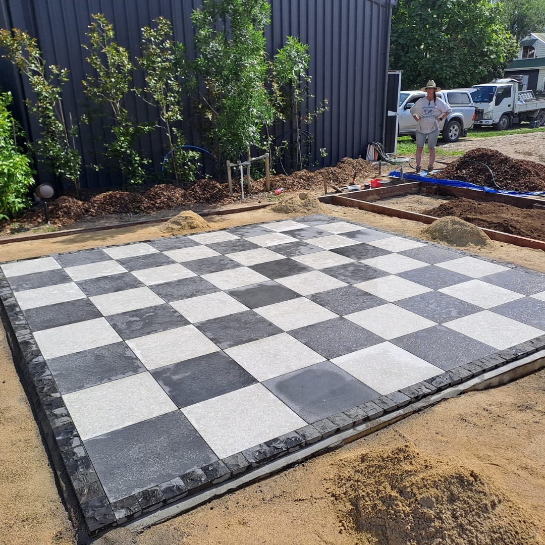 horizoninterna's tweet image. The team at Get Laid Quality Paving nailed this unique project ♟️✨ Using a variety of pavers, they’ve created a stunning statement chessboard that’s both fun and functional. Who’s ready for a game? 🎉
.
.
.
#PavingPerfection #StatementDesign #ChessboardPaving