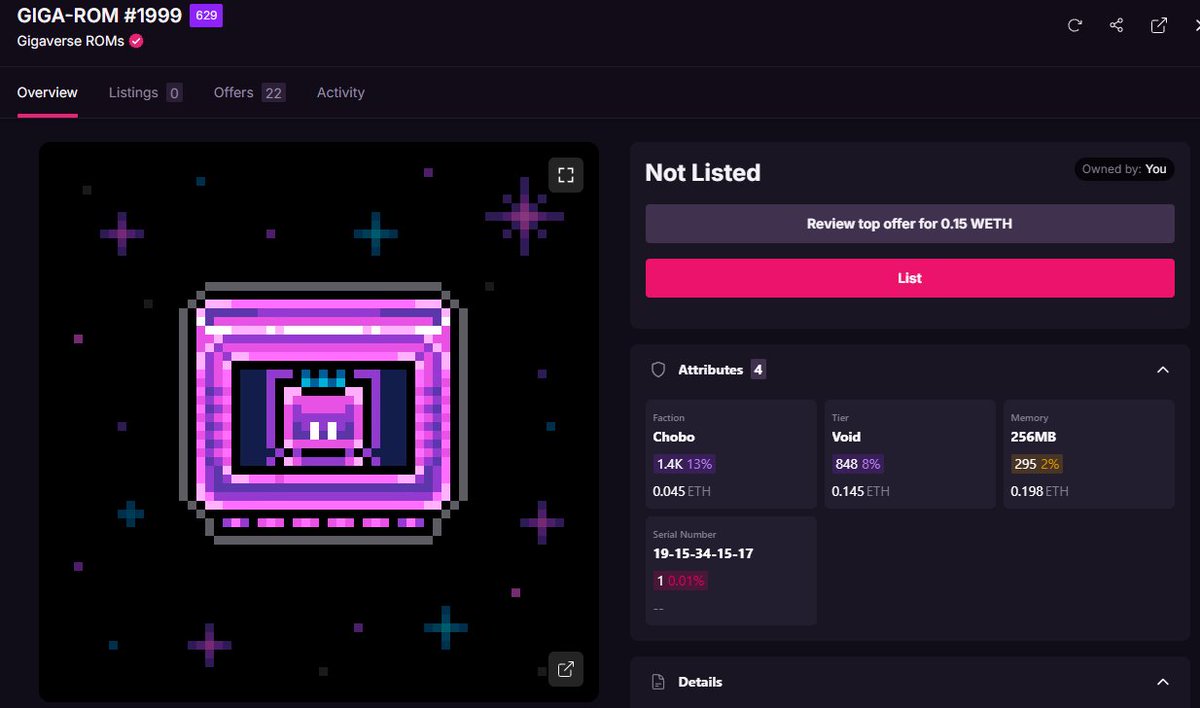 putting my <a href="/AbstractChain/">Abstract</a> eggs in <a href="/0xDith/">Dith</a> and <a href="/playgigaverse/">gigaverse | onchain RPG</a>. Lots of green flags and I'm excited to see the game reveal later on. I nabbed a void 256mb ROM today!