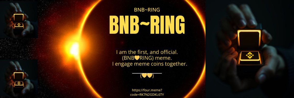 RingBnb's tweet photo. @four_meme_ @BananaS31_bsc I am (BNB💛RING) Official MEME, my job to engage💍 meme coins https://t.co/tzDHTybJHy