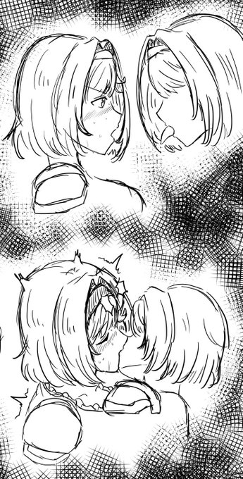 地味にここに上げた絵では初めてのキス画かもしれない 