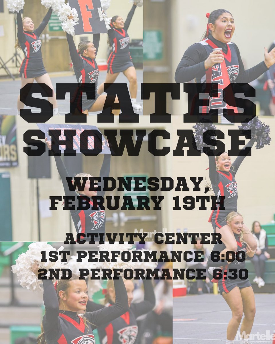Join us next Wednesday, February 19th to support our game day competition team as they showcase their routine before heading to states! ♥️ #FalconCheerleading #IAGDTBAF