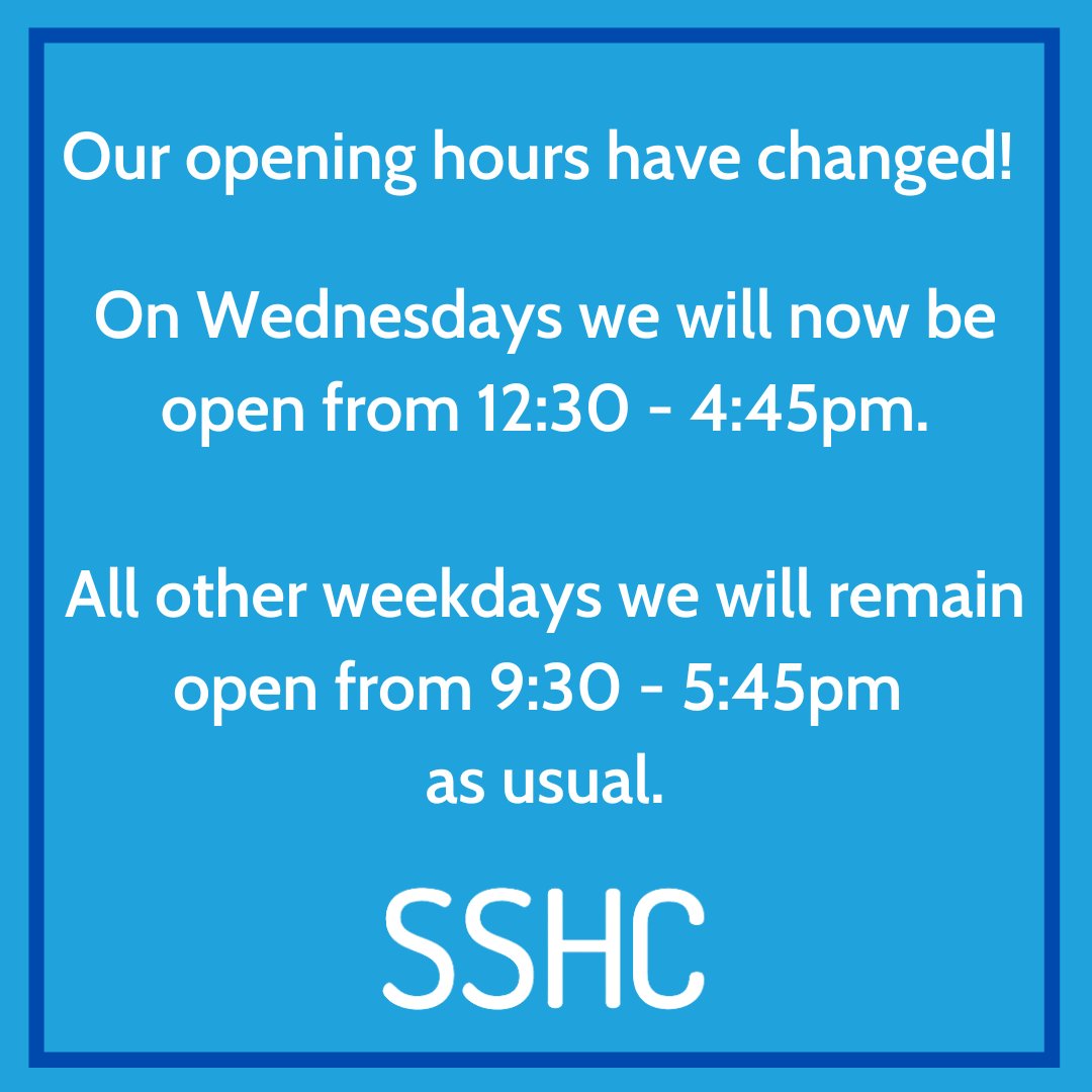 😀 Our opening hours have changed!

On Wednesdays we will now be open from 12:30 - 4:45pm.

All other weekdays we will remain open from 9:30 - 5:45pm as usual.

Please phone us to make an appointment.