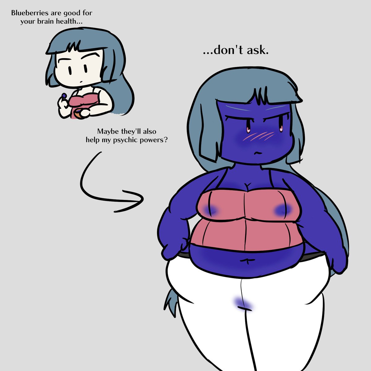blueberries are good for your brain. just, y'know, don't eat too many.

second pic is a spicier alt bc idk