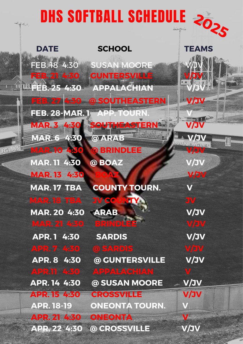 Lady Eagles 2025 schedule.